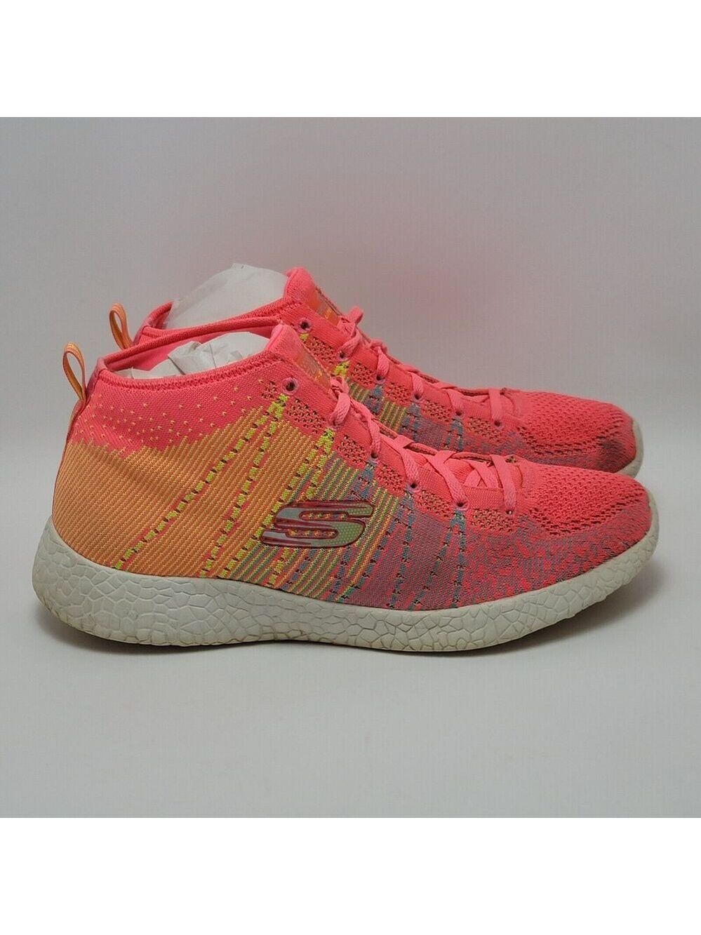 Skechers Women's Orange Burst Sweet Symphony High Top Knit Sneakers Size 10